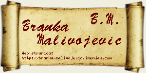 Branka Malivojević vizit kartica